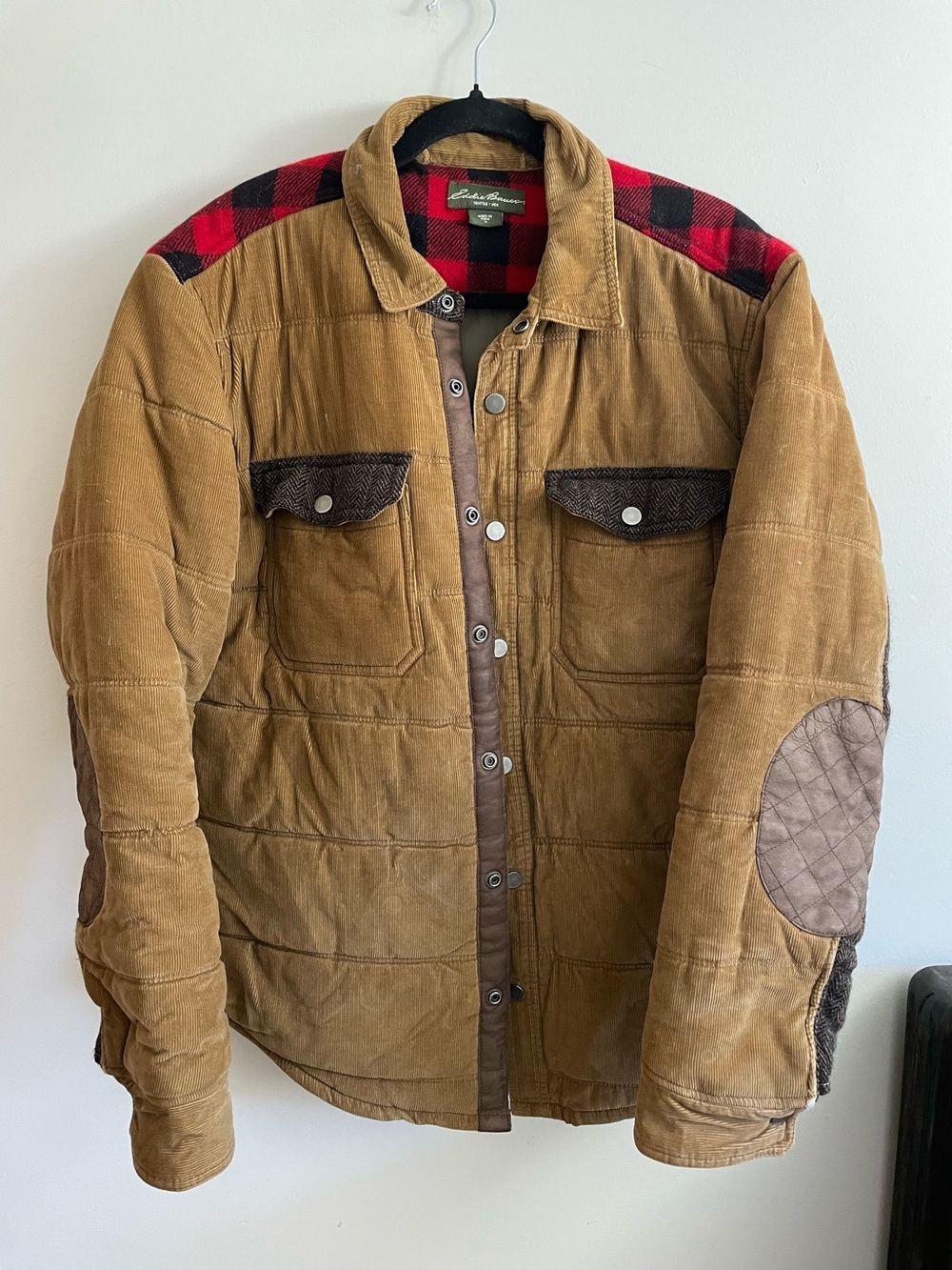 EDDIE BAUER -corduroy quilted jacket, size medium